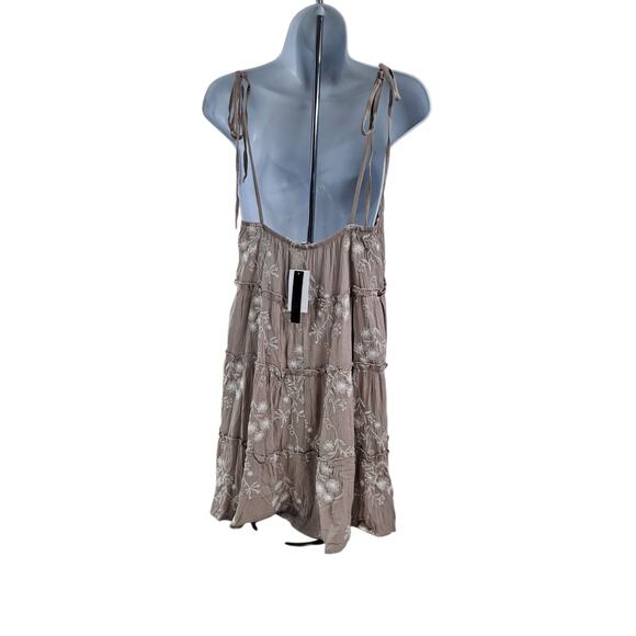 NWT Speechless Juniors' Large Tiered Shift Dress Mini Brown Embroidered - Picture 4 of 10
